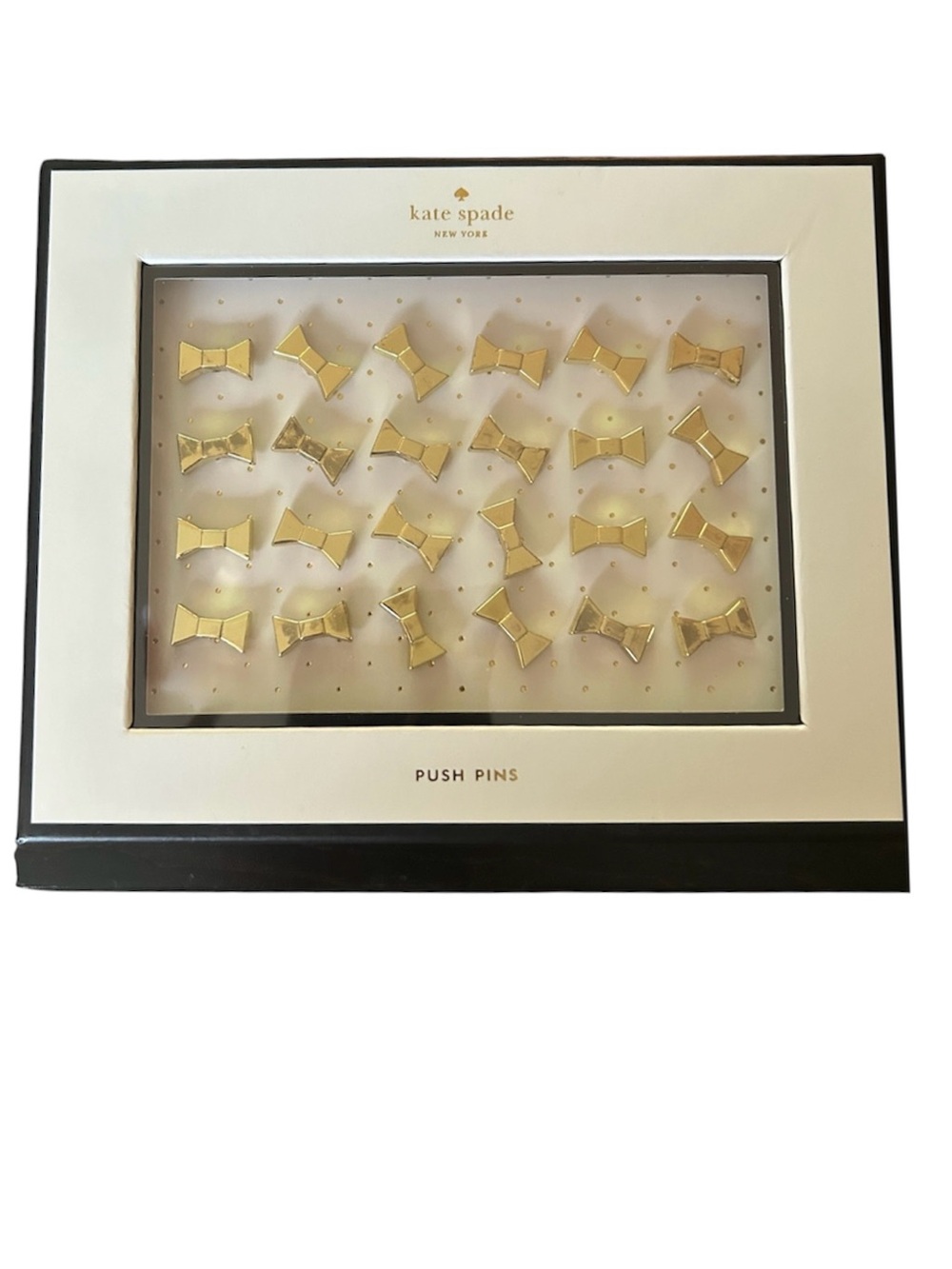 Kate Spade Gold Bow PushPins, 24 pack